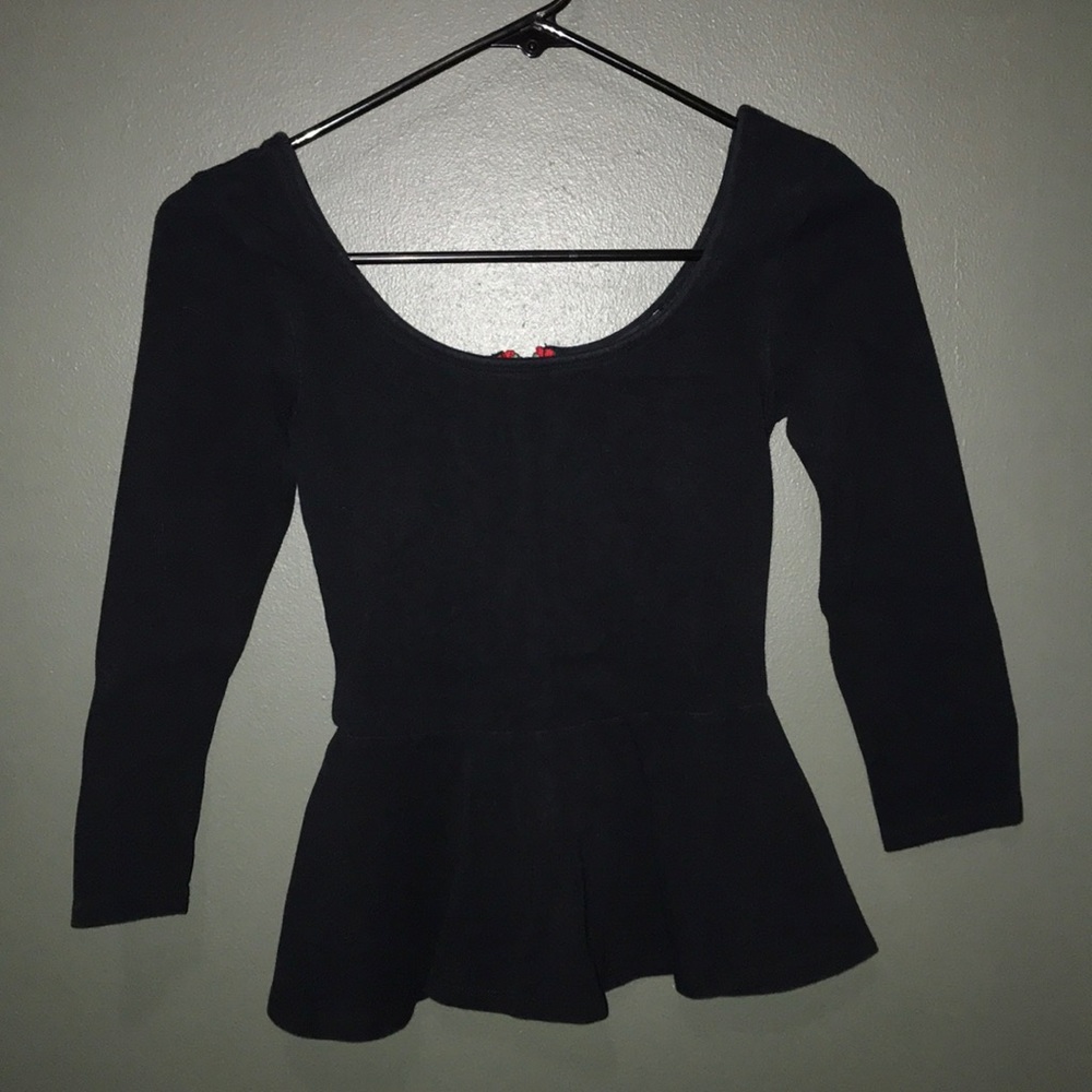 Black peplum top